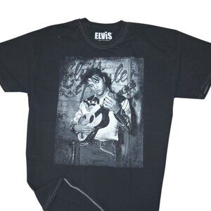 Unisex Elvis Music Tees -guitar -Garment washed Size Medium NEW